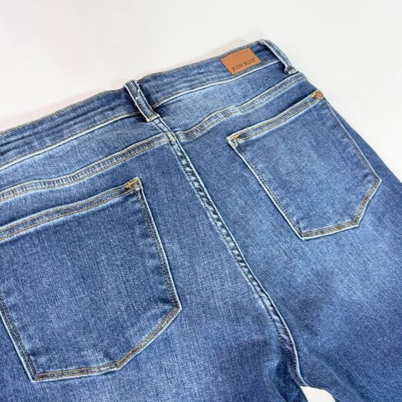 Judy Blue Jeans Womens 31 Medium Blue Skinny Denim Button Zipper Fly - Picture 9 of 10